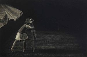 鈴木敦子「迷い猫」 木版画 2012年 限定20 （未来遺産を創る芸術